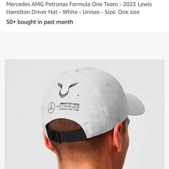 Mercedes AMG Petronas Formula One Team 2023 Lewis Hamilton Driver Hat White NWT - Picture 4 of 10
